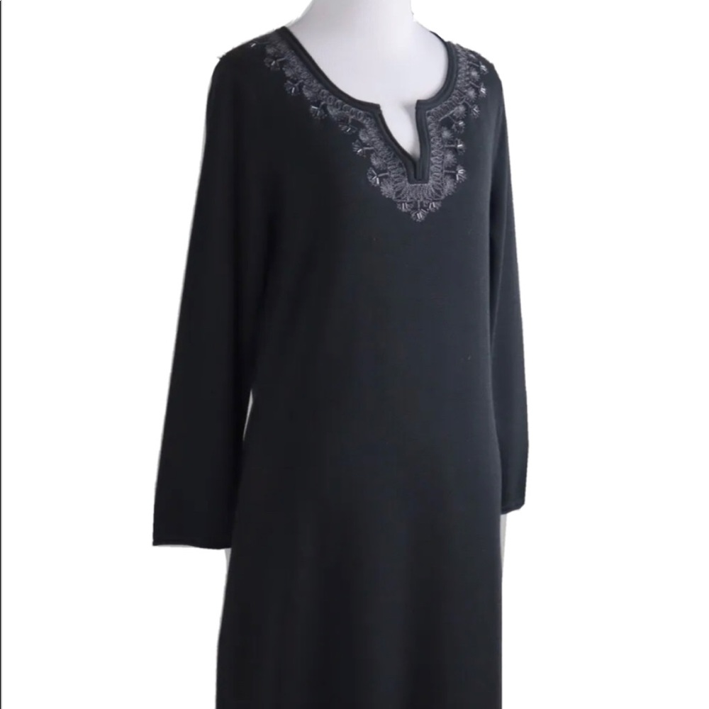 Tommy Bahama Women's Sweater Dress Size X-Small Black Pickford Embellished $135